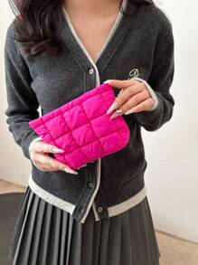 时尚多功能绗缝十字绣线格子化妆包、休闲手拿包、保暖羽绒小包返校书包旅行必需品海滩夏季度假旅行收纳包化妆收纳包化妆收纳袋迷你袋旅行小化妆盒配件化妆架刷包化妆容器化妆包旅行必需品女士配件旅行用品化妆包化妆包化妆包学校用品化妆包节日必需品节日冬季豹纹腊肠犬女士礼物返校用品 - 彩色 - 查看 7