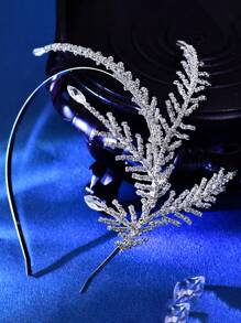 1 件新娘头饰，时尚合成水钻链发箍，适合婚礼、舞会、派对 - 銀色 - 查看 6