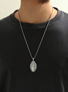 1 pieza Collar de rugby de estilo hip-hop para hombres, collar con colgante, regalo para amigo