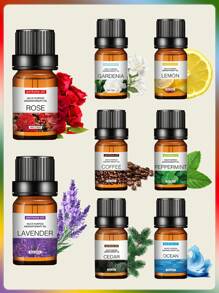 Pure Vegetable Essential Oil - Diffuser, Home Care, Candle Making Fragrance, Perfume, Aromatherapy, Humidifier, Various Choices Of Gifts - Mint, Tea Tree, Lavender, Eucalyptus, Lemon Grass, Orange Rose Coffee, Ocean Cedar And Gardenia (10mL) Birthday Graduation - 1PCS - View 4
