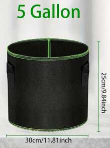 1pc Non-Woven Fabric Reinforced Grow Bag For Planting, Thickened Green Cultivation Nursery Bucket With Handle