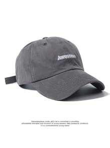1pc Vintage Versatile English Embroidered Casual Baseball Cap, Unisex Summer High Street Fashion