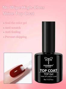 No Wipe Gel Top Coat, Shine Finish And Long Lasting, Soak Off LED Nail Lamp Gel Gifts For Women - Clear - View 3