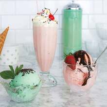 Milkshake Cup, Vintage Soda Cup, Classic Ice Cream Fountain Cup, Transparent, 12 Oz