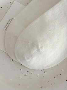 4pcs/Set Women's Nylon Spring/Summer Rolled Edge Cute Bow Embroidery Mid-Calf Socks, Soft Warm Breathable Moisture Wicking, Suitable For Home, Sports, Party, Holiday Gifts