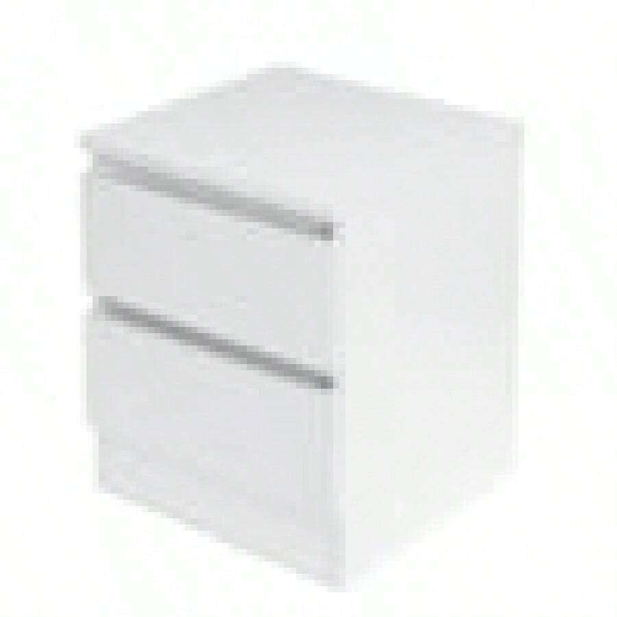 2 Drawers Nightstand For Bedroom, Bedside End Table Organizer, Small Night Stand, Wooden White Finish 17.7" X 13.8" X 18.5"