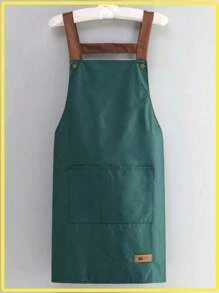 Waterproof And Oil Resistant Canvas Apron - Floral Design, Adjustable Waistband, Breathable Fabric, New Kitchen Home Cooking Oil And Stain Resistant Apron, Kitchen, Bathroom, Family, Household Products,Waterproof Oil Resistant Cooking Apron With Pockets - Adjustable And Multi-Purpose, Suitable For Coffee Bars And Restaurants