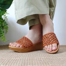 Sandalias con plataforma Exterior Piel vegana Color Café Para Mujer De RBCOLLECTION - Café integral - Ver 1