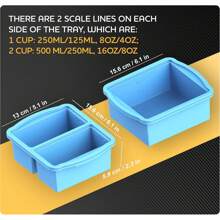 Freezer Trays With Lids, Set Of 4 - With 1cup And 2 Cup Silicone Freezer Molds For Freezing Soups, Sauces And Individual Microwave - 4 Pack Grey and Red - View 7