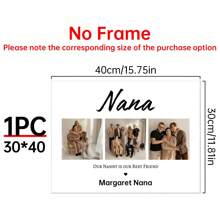 1 Pieza de arte mural con foto personalizada para Nana, regalo personalizado para la abuela de parte de los nietos, regalo de cumpleaños para la abuela, regalo de Navidad para la abuela, con opción de marco de lienzo