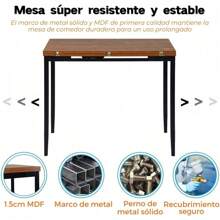 Mesa de Comedor Extensible Mesa Comedor para 2 a 4 Personas Mesa Plegable de Cocina Mesa de Usos Múltiples Marrón