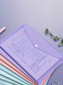 5/10 Stücke A4 dicke Kunststoff-Aktenordner, transparente Snap-Datei Schülerdokument Aufbewahrungstaschen, A4 Aktenordner, PP transparente Kunststoff-Snap-Plastik-Dateitaschen, Makronen bunte wasserdichte Datentaschen, Schulanfang, Schulmaterial