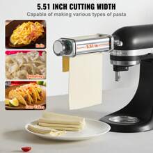 Pasta Attachment For KitchenAid Stand Mixer, 3-IN-1 Or 3Pcs Or 1Pc Stainless Steel Pasta Roller Cutter Set Including Pasta Sheet Roller, Spaghetti And Fettuccine Cutter, 8 Adjustable Thickness Knob Pasta Maker - 1Pc - View 4