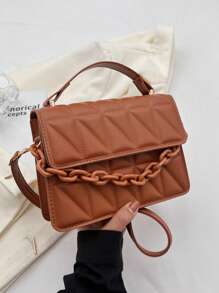 Bolso de hombro diagonal de moda 2024, bolso popular con diseño de rejilla de diamantes simple y correa desmontable