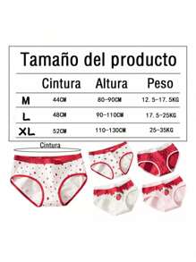 Conjunto braguita de algodón suave para niñas de 3 a 8 años Calzoncillos Infantiles Antibacterianos De Dibujos Animados Con Estampado De Fresas Rosas - Blanco - Ver 2