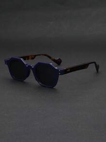 Óculos masculinos retrô com armação pequena e formato poligonal. Versáteis, ideais para viagens ao ar livre, festas e férias de verão na praia, garantindo que você seja o centro das atenções no seu estilo urbano.