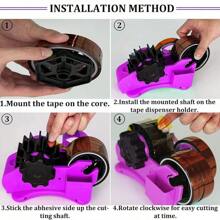 Purple Heat Tape Dispenser Sublimation - Multiple Roll Cut Heat Tape Dispenser 1" & 3" Core Double Reel Cores Sublimation For Heat Transfer Tape,Semi-Automatic Tape Dispenser With Compartment Slots - 紫色 - 查看 5