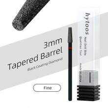 hytoos 黑钻指甲钻头 3/32 英寸角质层钻头，用于指甲钻去除死皮角质层，指甲工具 - 黑色 - 查看 31