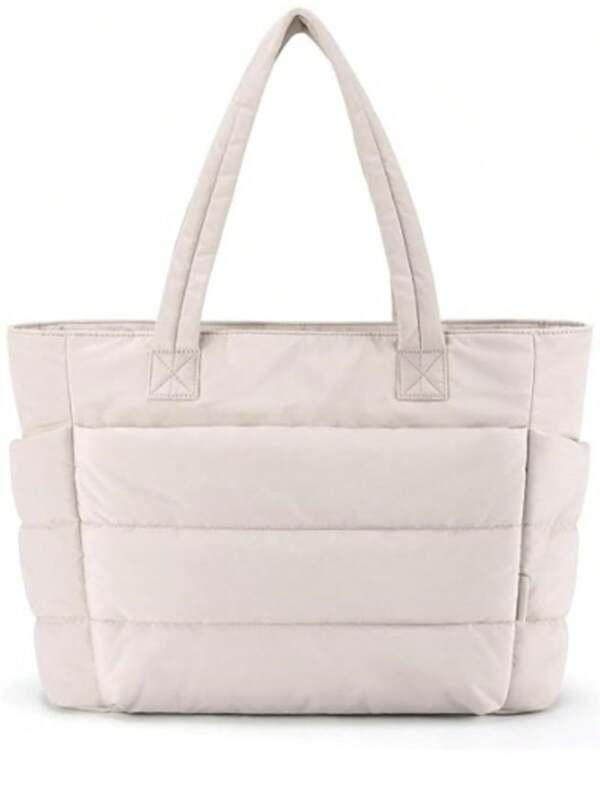 1pc Tote Bag For Women, Lightweight Puffy Tote Bag, Quilted Shoulder Bag Handbag, With Compartments, Versatile Tote For Travel, Work