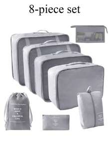8pcs/Set Travel Organizer Set - Stackable Travel Storage Bags, Large Capacity Packing Cubes, Portable Dust-Proof Makeup Bags, Multipurpose Organizer Pouches, Suitable For Cosmetics, Toiletries, Electronics, Clothes, Jewelry, Makeup Tools And Stationery, Ideal For Travel, Home Organization, Gifts, Holidays - Multicolor - View 11