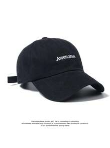 1pc Vintage Versatile English Embroidered Casual Baseball Cap, Unisex Summer High Street Fashion