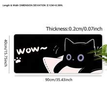 Black Cat Mouse Pad Cute Art Large Desk Mat 35.4x15.7 Inch Desk Accessories Rubber Base With Stitched Edge Non-Slip Keyboard Pad For Office Home Computer As Gifts For Men Women Friends - Multicolor - View 10