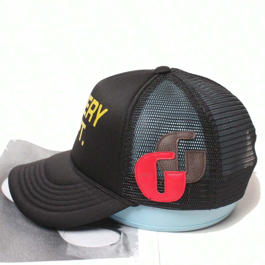 Men's Hat Fashion Versatile Truck Driver Hat Universal Couple Baseball Hat Men's Hat Color Matching Black Cap - Black - View 1