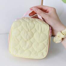 Girly Hearts Bursting! Heart Quilted Diamond-Shaped Cosmetic Bag, Pink, Purple, Green And Yellow Dreamy Four Colors, Small And Portable, Can Hold Your Beauty Tricks! Makeup Bag Travel School Supplies Travel Essentials Make Up Bag Holiday Essentials Makeup Bags Makeup Pouch Makeup Organizer Holiday Winter Leopard Print Sausage Dog Women Gifts For Women