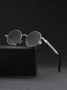 Retro Metal Steam Punk Style Glasses For Men - Round Frame Glasses, Luxurious Metal Design Glasses - Gothic Vintage Oval Steampunk Glasses - Same Style, Multiple Colors - View 8
