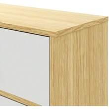 MU:4LIFE Cómoda Elegancia De 3 Cajones, Almacenamiento para Hogar Y Oficina, Organizador Cajonera De Estructura Madera y Cajon De Tela No Tejida y Cubiertas De MDF (Madera Clara y Blanco, 3 Cajones) - 1 - Ver 5