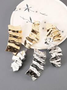 1个金属亮面波浪折叠不对称简约发夹发饰弹簧夹，发饰 - 彩色 - 查看 8