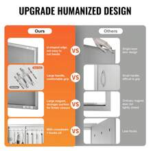 BBQ Access Door, 24" X 24" To 39" X 26" Double Outdoor Kitchen Door, Stainless Steel/Cold Plate Flush Mount Door, Wall Vertical Door With Handles And Vents/Hook, For BBQ Island, Grilling Station, Outside Cabinet - 39" X 26" Hooks - View 5