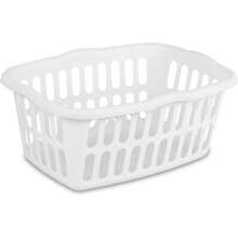 Set de 12 cestas de plástico para la ropa, cesta de 1.5 bushel, cesta de lavandería blanca, organizador de baño, cesta, cesta de almacenamiento, cesta de lavandería plegable - Blanco - Ver 1