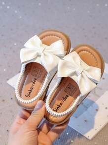 1 Pair Girls Princess Sandals Matching Dress, Suitable For Spring And Summer - Beige - View 2