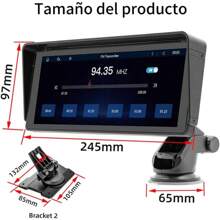 FINYQBET Autoestereos para Carro de 10.3 Pulgadas,Estéreo para Pantalla Carplay para Auto con Android Auto, Pantalla HD 1024 * 600, Mirrorlink,FM Bluetooth y más,Desmontable,con Tapa - 1 - Ver 3
