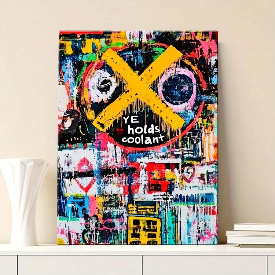 1 Pc With The Words "YEA HOLDS COOL," Wooden Framed Canvas Painting -  Thickness 2.25cm/0.9inch,Valentine's Day Decorations At Home,Valentine's Day,New Year,Home Gift Decoration, Room Decoration Aesthetic, Wall Decoration Art, Perfect Gift, Autumn And Winter Wall Decoration, Living Room Decoration, Bedroom Decoration, Kitchen Decoration, Entry Decoration, Bathroom Decoration, Direct Wall Painting, High Quality Wall Painting Poster - Multicolore - Voir 1