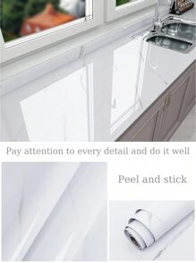 1张防水防油加厚大理石自粘纸适用于厨房炉灶和桌面，耐高温和油烟