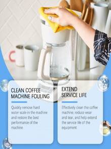 Coffee Machine Descaling Effervescent Tablets, Clean Limescale And Residue, Stainless Steel Coffee Machine Filter Net Cleaning Tablets