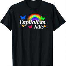 Capitalism Kills Ironic Anti Capitalist T-Shirt - Black - View 1