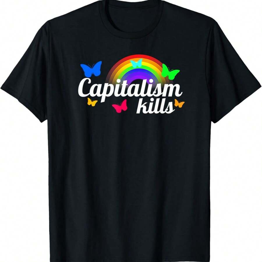 Capitalism Kills Ironic Anti Capitalist T-Shirt - Black - View 1
