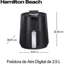 Hamilton Beach 35051 Freidora de Aire Digital con Capacidad de 3.5 Litros - Negro - Ver 6