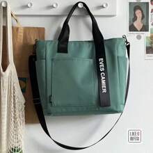 Bolso de tote con múltiples bolsillos, bolso de hombro portátil para viajes y trabajo, bolso cruzado de lona Oxford resistente, mochila de estudiante, bolso para tutoría - Multicolor - Ver 10