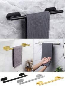 1 件免钻壁挂式毛巾杆、浴室毛巾架、浴室悬挂收纳架 - 彩色 - 查看 1