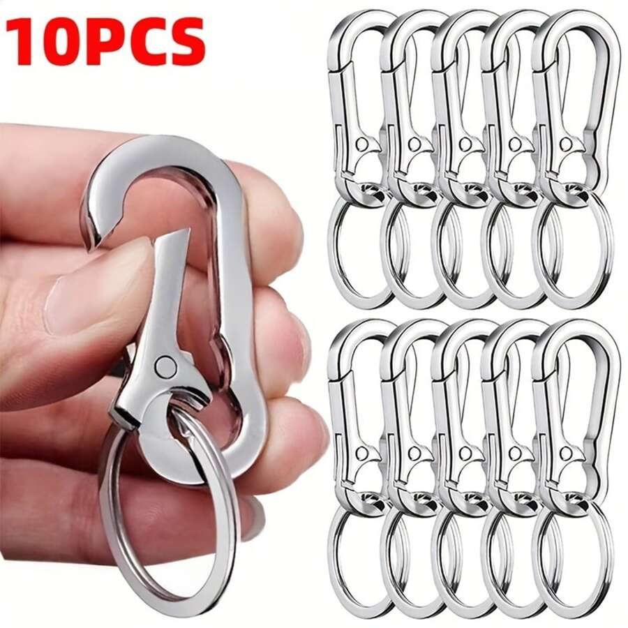 Key Ring Keychain Keyrings Key Chain Holder Clip Key Organizer Key Chain Ring For Men And Women, 10 Pack, Silver - Multicolor - View 1
