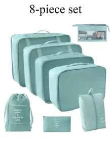 8pcs/Set Travel Organizer Set - Stackable Travel Storage Bags, Large Capacity Packing Cubes, Portable Dust-Proof Makeup Bags, Multipurpose Organizer Pouches, Suitable For Cosmetics, Toiletries, Electronics, Clothes, Jewelry, Makeup Tools And Stationery, Ideal For Travel, Home Organization, Gifts, Holidays - Multicolor - View 14