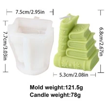 1pc Creative Vintage Book Frame Candle Mold DIY Handmade Book Silicone Mold Set For Resin Concrete Cement Gypsum Making Home Decor - White - View 11