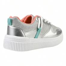 Tênis Prata Feminino Confortável Brilhante Casual