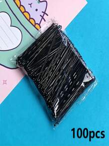 50pcs/100pcs Black Hair Clips, Women Hair Salon Accessories