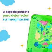 Mesa Infantil con Patas Desmontables Colores Aprendizaje Niños Comedor Dinosaurio y Unicornio - Verde - Ver 3