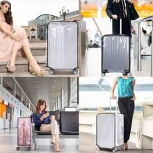 1pc Luggage Cover Luggage Protector Transparent Usable Suitcase Luggage Travel Bag Cover 20/24/26/28